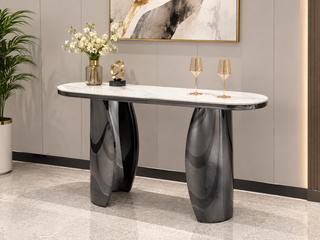Mayalu 140cm Marble Console Table | Sintered Stone Glossy Top