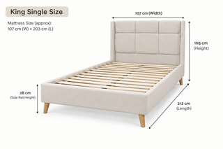 Cream Luxury Velvet Bed Frame in Beige