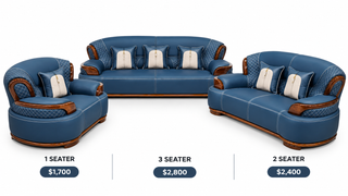 Mayalu Maharaja Genuine Leather Sofa Set | 1, 2 & 3 Seater
