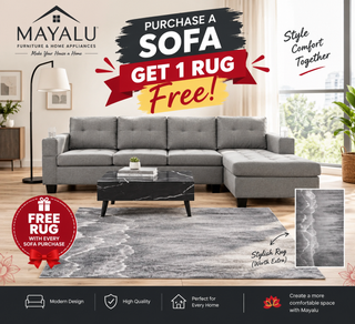 Mayalu New L Shaped Reversible Chaise Lounge (1 Rug For Free)