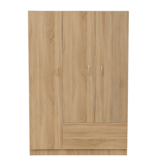 105cm Oak Storage Robe with 3 Doors & 2 Drawers