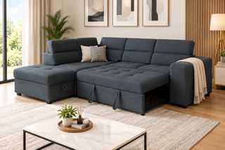 Mayalu Right Choice Left Chaise Sofa Bed – Dark Grey (1 Rug Free)