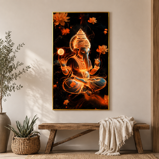 Ganesh Porcelain Wall Art 70X120cm Diamond Effect