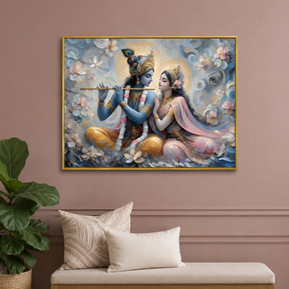 Radha Krishna Porcelain Wall Art 75X100cm