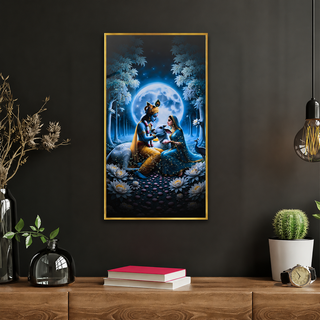 Radha Krishna Porcelain Wall Art 70X140cm Diamond Effect