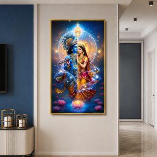 Radha Krishna Half Porcelain Wall Art 70X120cm