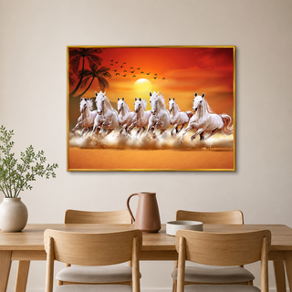 Seven Horse Porcelain Wall Art 75X100cm