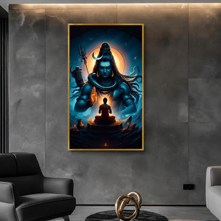 Shivaji Mahadev Porcelain Wall Art 70X120cm