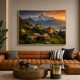 Mayalu Alpine Village View Porcelain Wall Art 70X100cm