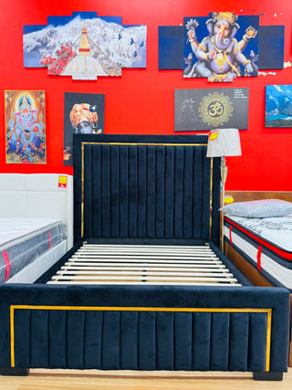 Black Velvet Gold Bed Frame