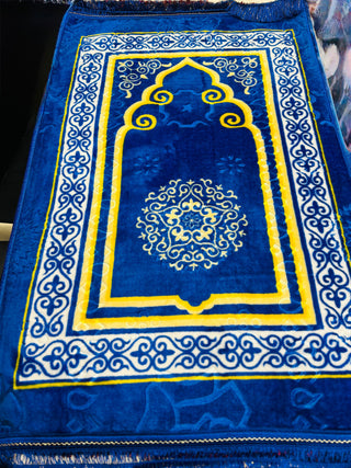 Premium Prayer Mat (80 X 120 cm) in Maroon, Blue and Brown Color
