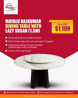Mayalu Rajkumar Dining Table with Lazy Susan (1.3M)