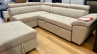 Mayalu Six Seater Fabric Sofa Bed With Ottoman