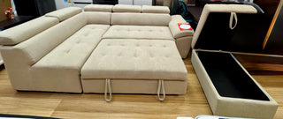 Mayalu Six Seater Fabric Sofa Bed With Ottoman