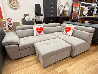 Mayalu Six Seater Fabric Sofa Bed With Ottoman