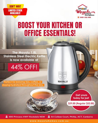 Mayalu Electric Kettle for Boiling Water 1. 8L Stainless Steel With Automatic Power Off Electric Kettle