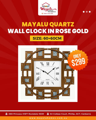Rose Gold Quartz Clock (60*60cm)