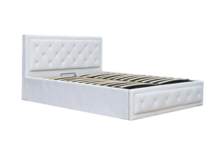 Mayalu Rockdale Gas Lift Bed Frame - White