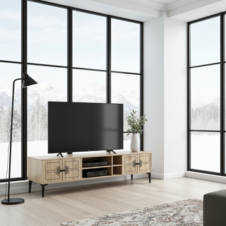 Mayalu Bondi TV Unit – Oak Finish | Modern Entertainment Unit with Storage