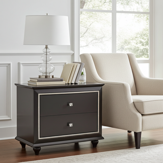 Mayalu Opera Bedside Table – Ready Assembled | 2 Drawers | Premium Finish