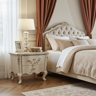 Mayalu Rajkumar Bed Side Table in Beige